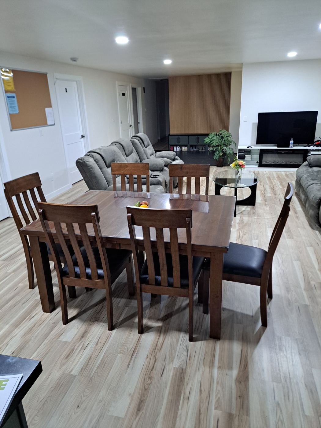 The living and dining room at Fountain of Blessings